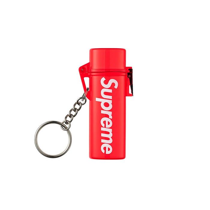 Short Clip: Supreme Waterproof Lighter Case Keychain Red SS20. 